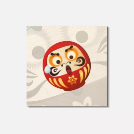 Unbranded Daruma Doll Japan Gift Shocked 4'' X 4'' Square Wooden Coaster