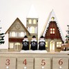 PIONEER-EFFORT Wooden Advent Calendar with LED Lights, 24 Drawers Countdown