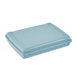 keeeper Food Storage Container with Click Closure, 17 x 13 x 3.5 cm, 500 ml, Luca Mini, Nordic Blue