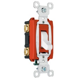 Legrand-Pass & Seymour CSB20AC2WCC6 20-Amp 120-volt/277 Voltage Alternating Current Back and Side Wire Commercial Double Pole Switch, White