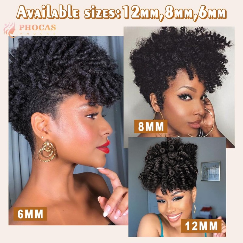 10" 3 Packs Curly Short Grey Crochet Hair for Black