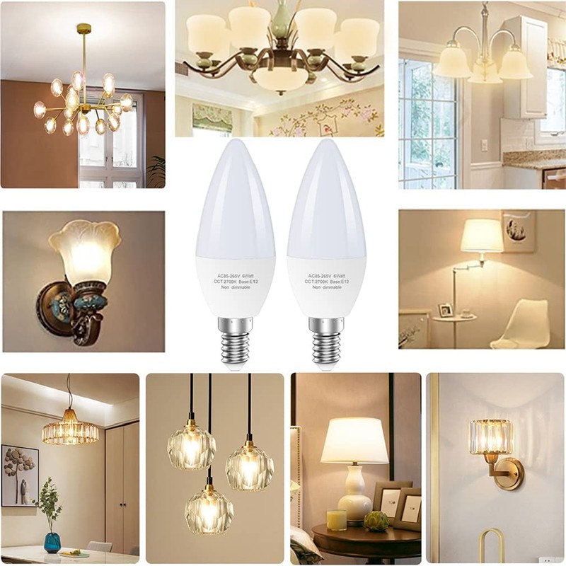 GOSCHE E12 Led Ceiling Fan Light Bulbs, 6W B11 Led