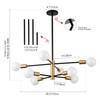 KAISITE Modern Sputnik Chandelier - 8-Light Ceiling Light Fixture Height