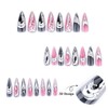 MISUD Press on Nails Long Stiletto Fake Nails Glossy Glue