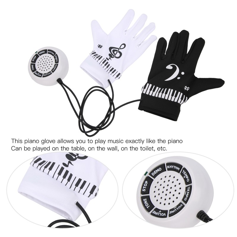 Electronic Piano Gloves for Kids Adults with Speakers Portable Party