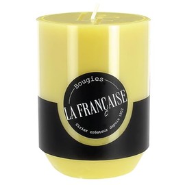 Bougies La Francaise - Scented Pillar Candle - Made in Tunisia, Lemon Fizz, +/- 45-Hour Burn Time - 2.76 x ‎3.74 inches