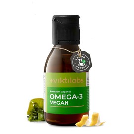 Omega 3 Algae Oil Vegan with Vitamin D3 - High Dose with 2123 mg Omega-3 per Daily Dose with 579 mg EPA and 1158 mg DHA - 5 ml per Day - 100 ml - No Additives