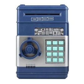 ATM Piggy Bank Password Electronic Money Saving Coin Bank Toy Gift for Kids Boys Girls dusty Blue