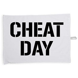 Hippowarehouse Cheat Day Tea Towel Eco Printed Dish Cloth Kitchen accessory 50cmx70cm 100% Cotton