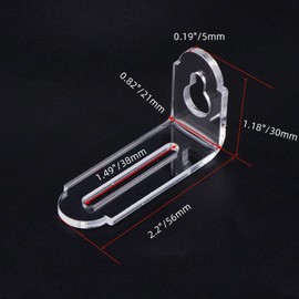 FarBoat 10pcs Adjustable Acrylic Corner Braces Clear Plastic Wall Mount Floating Shelf Brackets for Light-Weight Projects (2.2in x 1.3in)