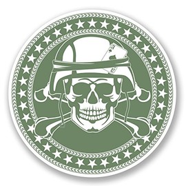 2 x Soldier Vinyl Decal Sticker Bike Laptop Army Helmet Camo Skull #5415 (10cm x 10cm)