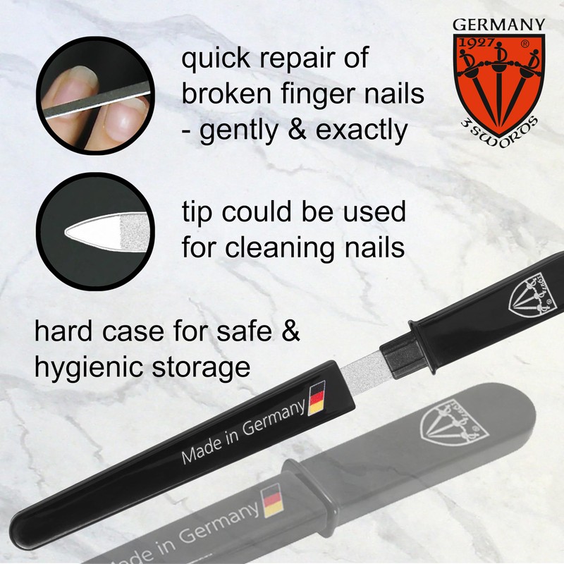 3 Swords Germany Sapphire Metal Pocket Nail File Manicure Travel