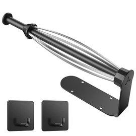 Paper Towel Holder Under Cabinet, Single Hand Operable Wall Mount with Damping Effect, Self-Adhesive or Drilled Paper Roll Holders for Kitchen, Bathroom, RV(2 Towel Robe Hooks) | Winproper