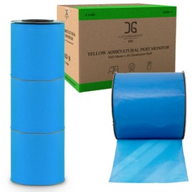 Catchmaster GRO XL AG Roll 4PK, Double Sided Adhesive Fly Tape Strips, Fungus Gnat Sticky Trap for Greenhouse, Garden, Nursery, Pest Control Gardening Supplies, Pet Safe Insect Trap, 328' x 6", Blue