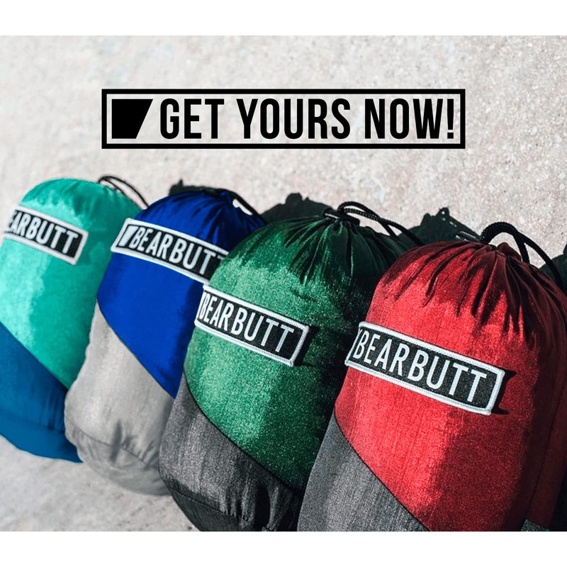 Bear Butt Double Parachute Camping Hammock, Blue/Gray