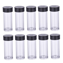 Operitacx 40pcs Transparent Storage Tubes with Lid for Beads and Supplies Empty Containers for Projects and Travel High Impact Resistance