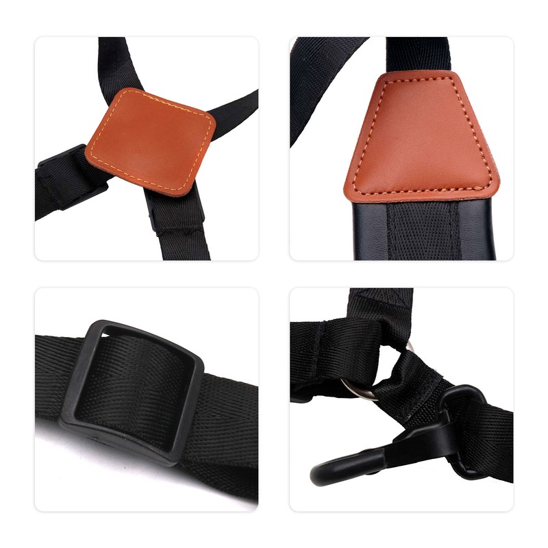 Saxophone Strap Sax Shoulder Strap Adjustable Padded Leather Strap for