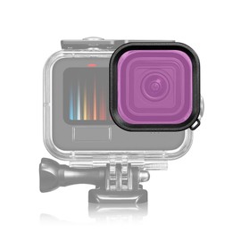 Underwater Camera Dive Filters for Gopro 10 11 Black, Dive Filters with Waterproof Housing Case and Lanyard for Various Underwater Video and Photography Conditions (Purple)