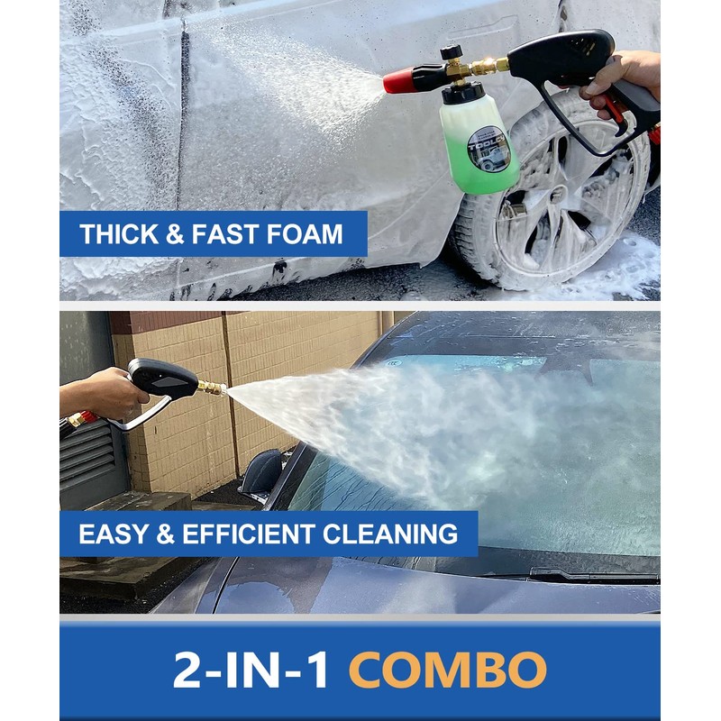 TOOLCY Foam Cannon Kit with Pressure Washer Gun 5000 PSI,