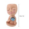 Resin Face Plant Pot Creative Cute Small Drinking Coffee Succulent
