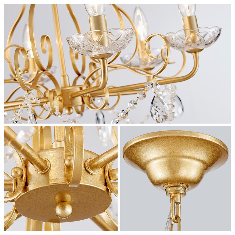 WUZUPS Crystal Candle Chandelier Pendant Flushmount Ceiling Light Modern Lighting