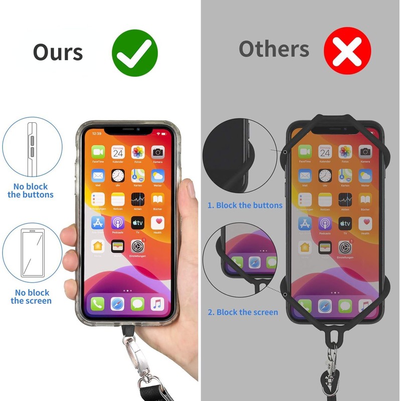 Moslyn Phone Lanyard Tether Tab 2 Phone Spring Wrist Strap