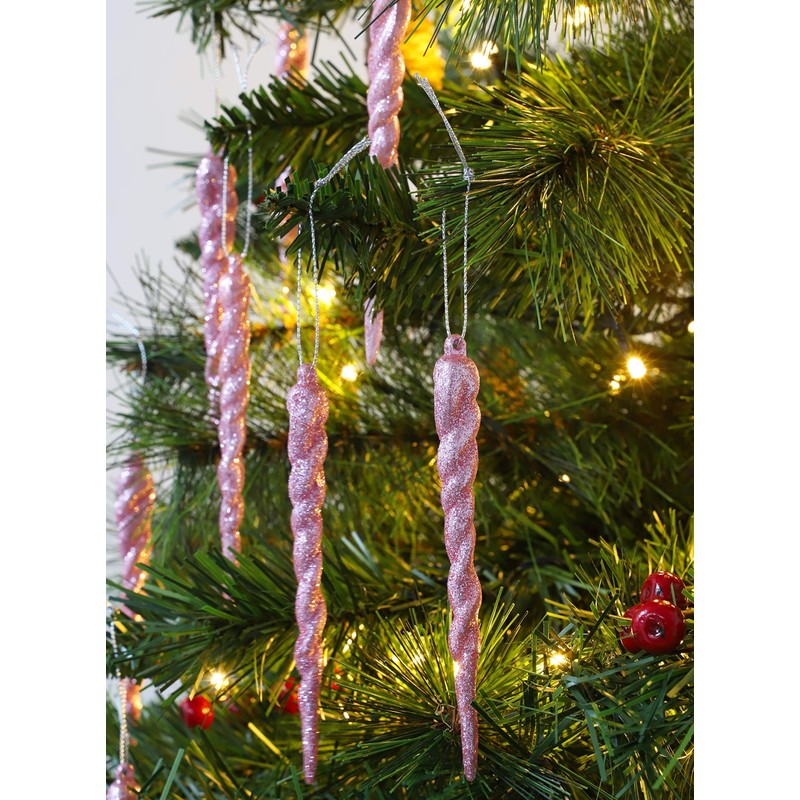 Christmas Concepts® 12cm Glitter Icicle Decorations Christmas Tree Trims (BABY