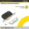 Sterling MLB325N 3 Lever Bathroom Sashlock 2.5-inch/65mm - Nickel