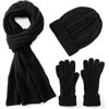 3 in 1 Womens Hat Gloves & Scarf Winter Set,
