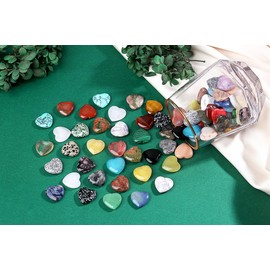 XIANNVXI 80 Pcs Colourful Healing Crystals Heart Stones Crystals Set for Beginners,Cute Assorted Crystals Gemstones Wholesale Reiki Crystals Gifts