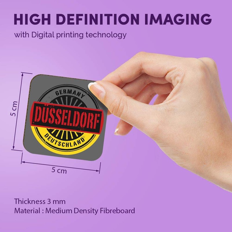 1 x Square MDF Fridge Magnet - Dusseldorf Germany Deutschland