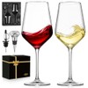 ANBFF Crystal Wine Glasses Set of 2-21oz Hand Blown Long