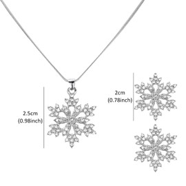 ALLY-MAGIC Christmas Jewellery Sets for Women Girls, Silver Winter Snowflake Necklace Earrings Set Xmas Party Supplies Favors Accessories Xmas Jewellery Presents Christmas Gifts Y6-XHSS