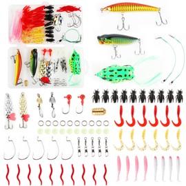 Fishing Lure Set Rubber Bait 93 Pieces Fishing Bait Mixed Including Spinner Fishing Set Blinker Leader Fishing Bait for Pike Trout Bait Zander Perch