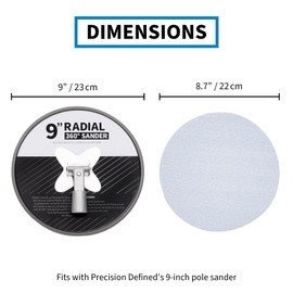 Precision Defined Circular Sander Pads 220 Grit – Hook & Loop Sandpaper Discs, Orbital Sander Pads, Sanding Discs, Drywall Sandpaper, Drywall Mesh, Sanding Paper for Floor Buffers, 25 PCS, 9 inch