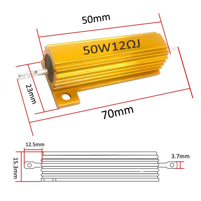 Mdurian 2 x 50 W 12 Ohm 5% Aluminium Casing
