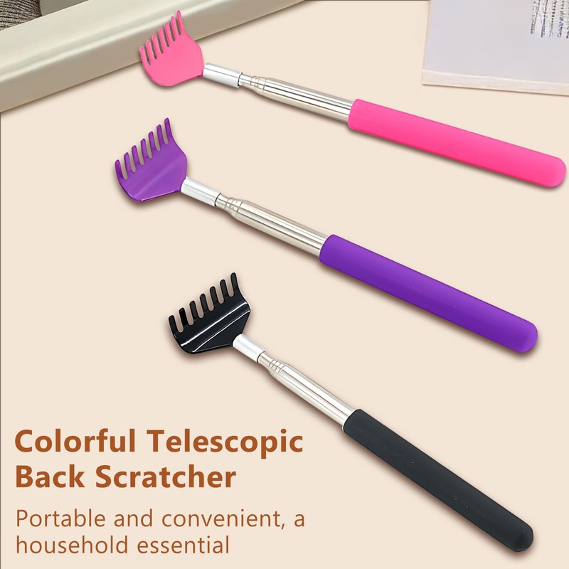 Jaasuee 3-Piece Portable Extendable Back Scratcher Set, Telescopic Back Scratchers