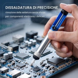 GXGM 5 Pezzi Dissaldatore Aspira Stagno, Treccia Dissaldante, Succhiastagno, Pompe Dissaldanti, Pompa Dissaldante Professionale per l'aspirazione di Stagno di Saldatura liquido