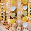 White-Gold Champagne Party-Decorations Graduation Heart Garland Streamers - 52Ft Bachelorette