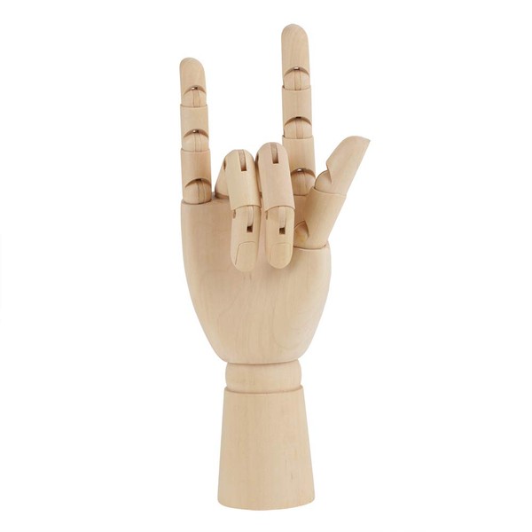 10" Wooden Sectioned Opposable Articulated Right Hand Figure Manikin Hand
