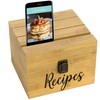 Zen Earth Inspired 4"x6" Recipe Card Storage Box Phone/Tablet/Card Holders on Top Bamboo Wood Chest