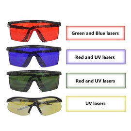 Laser Safty Protective Glasses 190 nm - 540 nm Laser Protection Glasses 5.75 Inches Suitable for Laser Technicians