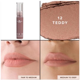 Italia Deluxe Pick 1 Mousse Matte Liquid Lipstick Comfortable Velvet Finish & Zipper Bag (190-12 : TEDDY, Full Size)