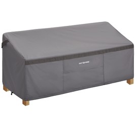 PATIOASIS Patio Bench Cover Grey Waterproof, Small Outdoor Loveseat Cover 54in W x 37in D x 35in H Waterproof UV-Resistant Windproof Ripproof Outdoor 2 Seater Couch Cover