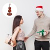 Simulation Geige Dekoration, Musikinstrument Dekorationen, Spieldose Geige Mit Drehbarem Sockel,