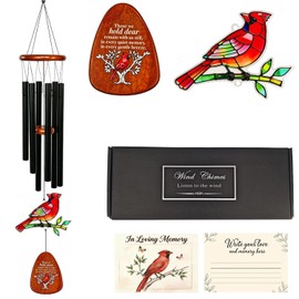 Memorial Wind Chimes for Loss of Loved One, 36" Cardinal Wind Chimes