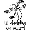 Lil Dude (or Dudette) on Board Turtle Vinyl Decal Sticker