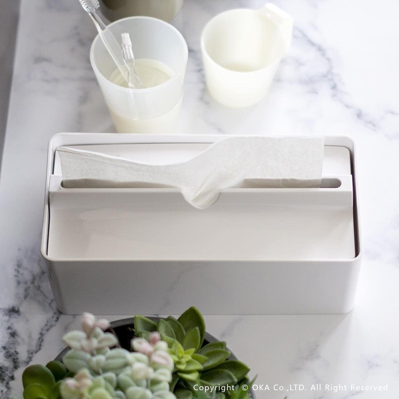 OKA Fill+fit Paper Towel Case, Lip Type, White (Tissue)