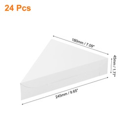 sourcing map Pizza Boxes, 24Pcs 9.65x7.09x1.77 Inch - Pizza Single Slice Storage Container, Triangle Pizza Slice Box, Mini Pizza Packaging Carton for Pizza Party (White)