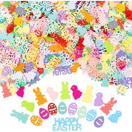 Pack of 3 Easter Confetti Table Decoration, Easter Confetti Decoration, Happy Easter Table Decoration, Happy Easter Decoration with Chickens, Rabbits and Egg Elements, Easter Gifts Crafts, Easter